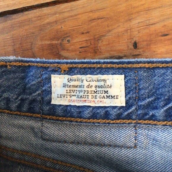 LEVI’S 501 Premium cut off jeans jorts  shorts distressed ripped cut off size 26 - Picture 3 of 13